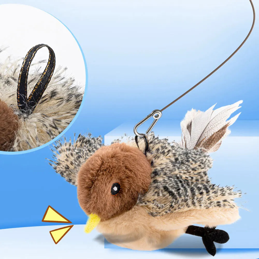Remote Control Flying Bird Cat Toy – Interactive Catnip Sparrow with Flapping Wings & Chirping Sounds