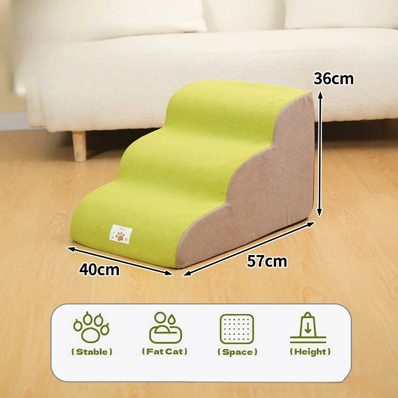 Pet Ramp Stairs – 2/3 Step Dog & Cat Ladder with Washable Cover