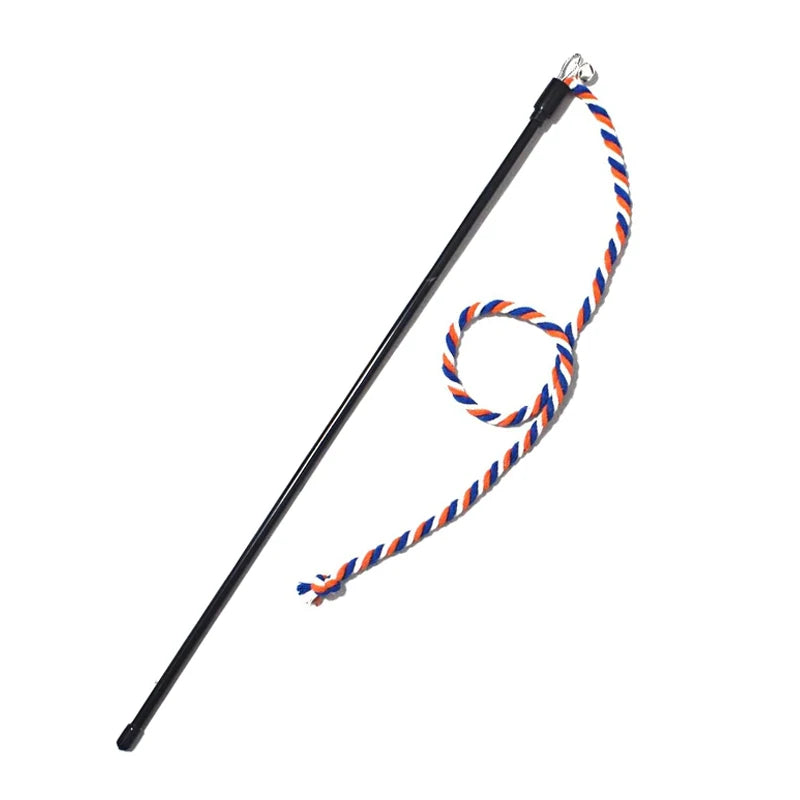 🐾 Cat Toy Interactive Teasing Rod – Rope Chase & Chew Wand for Kittens