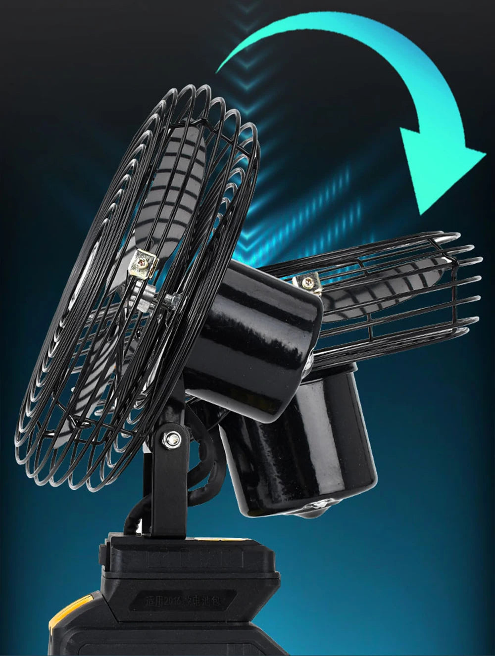 10000/20000mAh Wireless Camping Fan – 6-Inch Portable Outdoor Metal Fan for Fishing, Travel, Desktop Use – Compatible with Makita 20V Battery