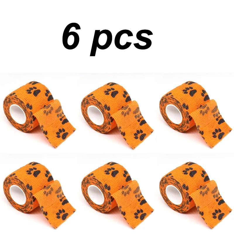 6PCS Pet Puppy Leg Wraps – Self-Adhesive Anti-Dirt Bandages for Dog Feet Protection During Outdoor Walks