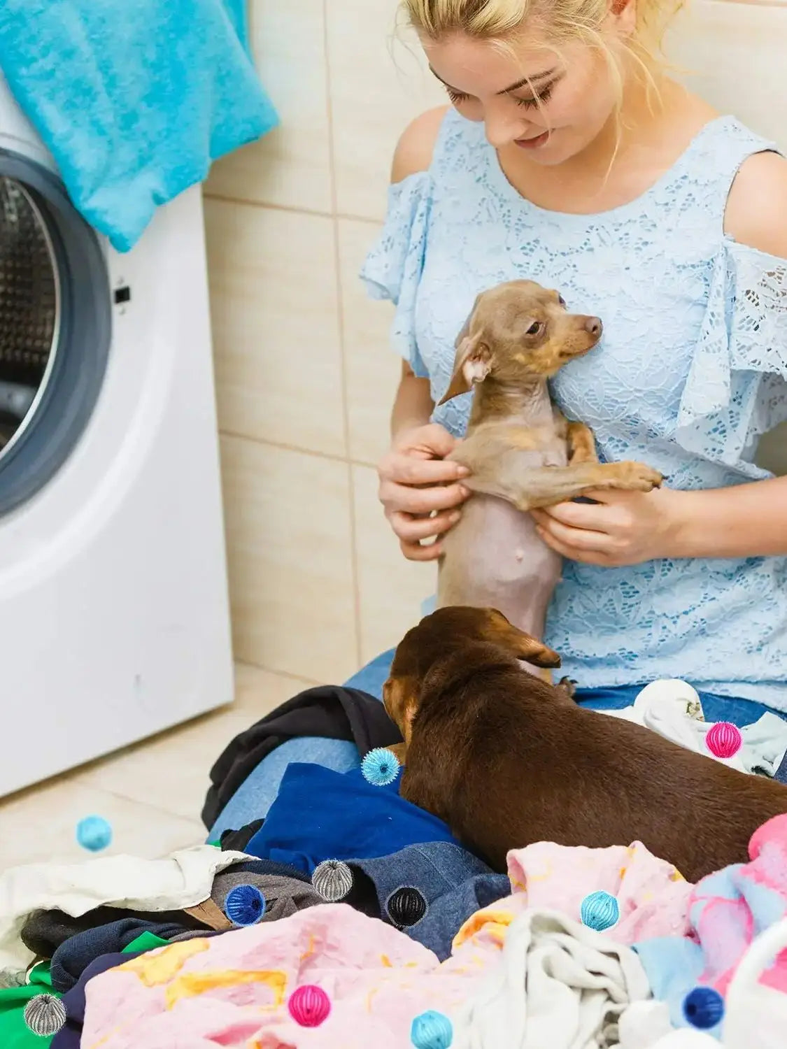 Pet Hair Remover Laundry Balls – Reusable Dryer Balls Hair Catcher for Washing Machine, Lint Remover for Dog & Cat Hair