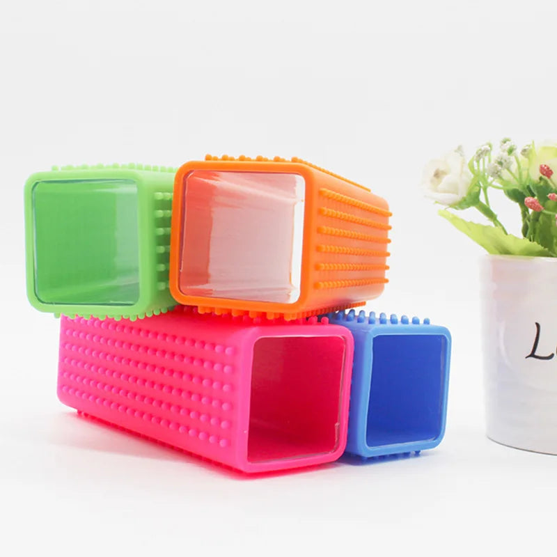 Silicone Rubber Pet Hair Remover Brush – Hollow Design for Dogs & Cats – Reusable Cleaner for Furniture, Cars, Carpet & Clothes