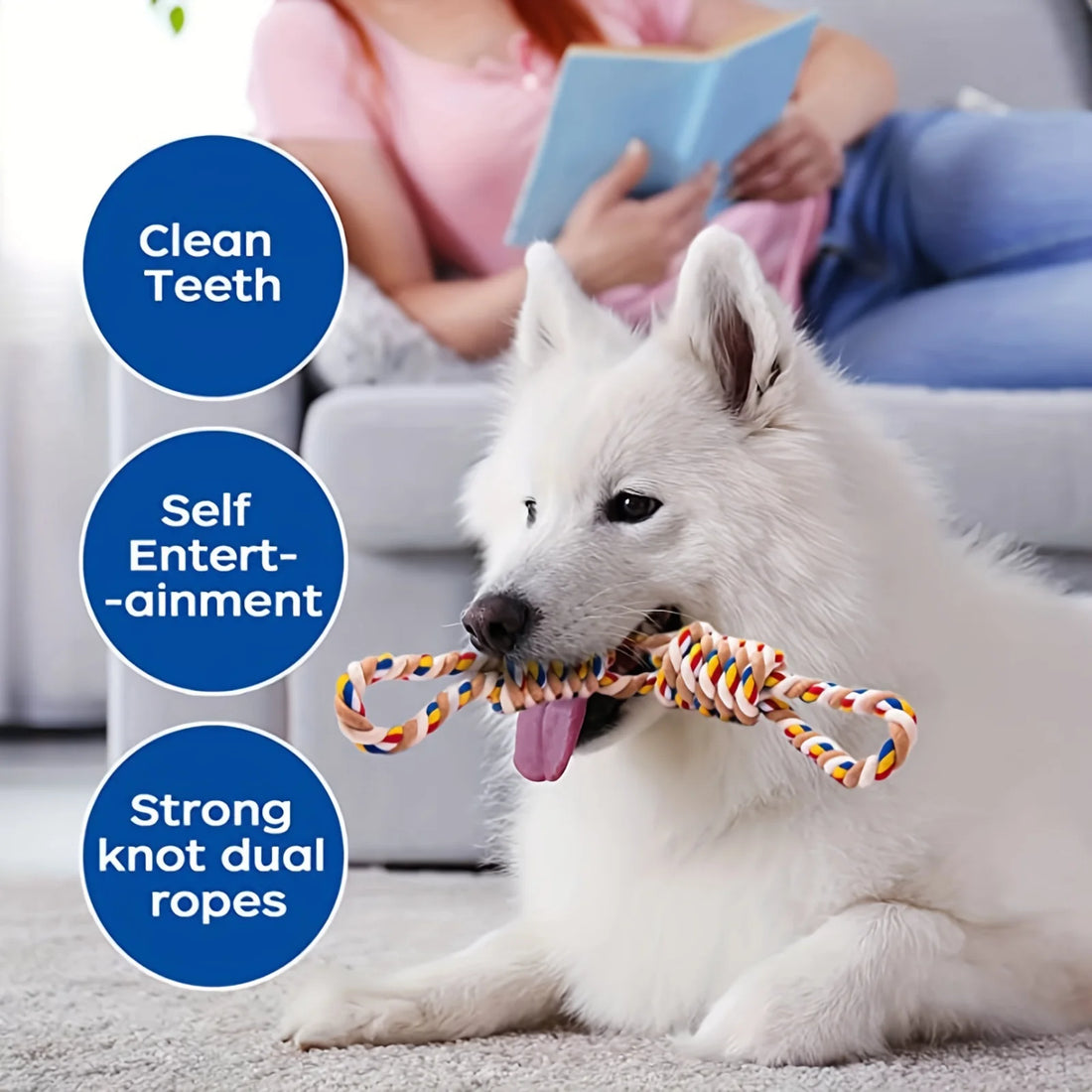 Indestructible Cotton Rope Toy for Medium & Large Dogs 🐶