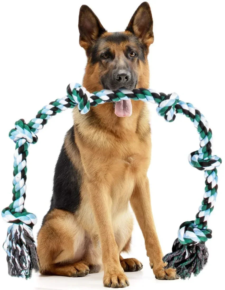ATUBAN Giant Rope Toy – 42″ Indestructible 6‑Knot Chew & Tug Toy for Aggressive, Large Breeds