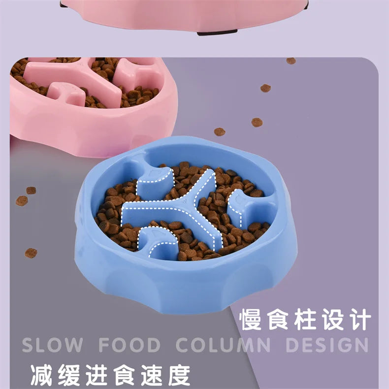 Colorful Slow Feeder Bowl for Cats & Dogs – Anti-Choking Puzzle Food Bowl for Anxiety Relief & Healthy Eating
