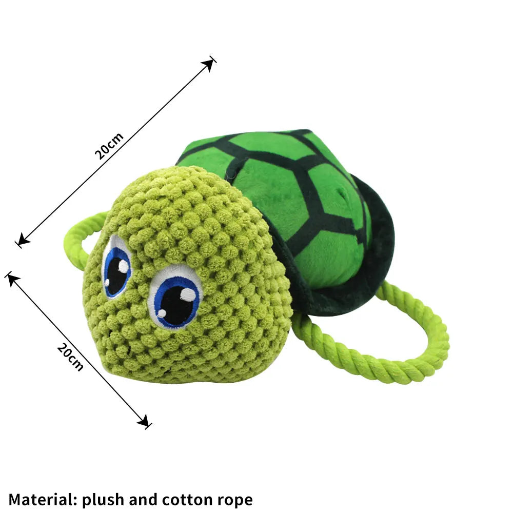 Bite-Resistant Squeaky Dog Plush Toy – Shark, Turtle, Fish Chew Toys for Puppies and Dogs