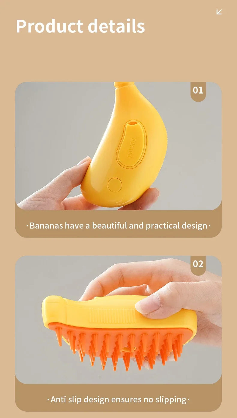 🐱 Spray Cat Brush 3-in-1 – Steamy Electric Dog & Cat Grooming Comb with Hair Removal & Massage