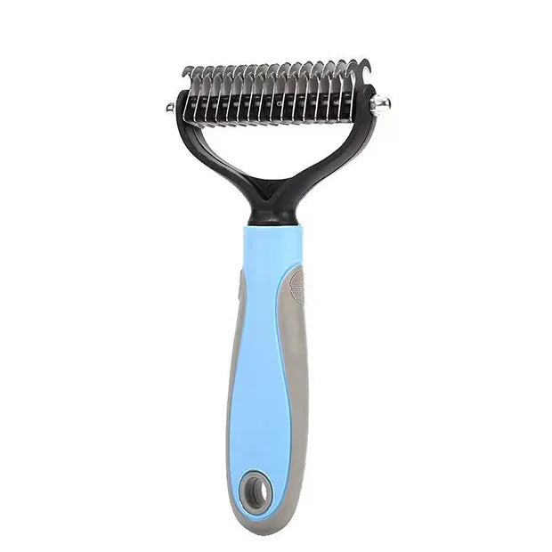 Grooming Tool with Knot Cutter – Reduces Shedding, Untangles Fur, and Keeps Coats Healthy