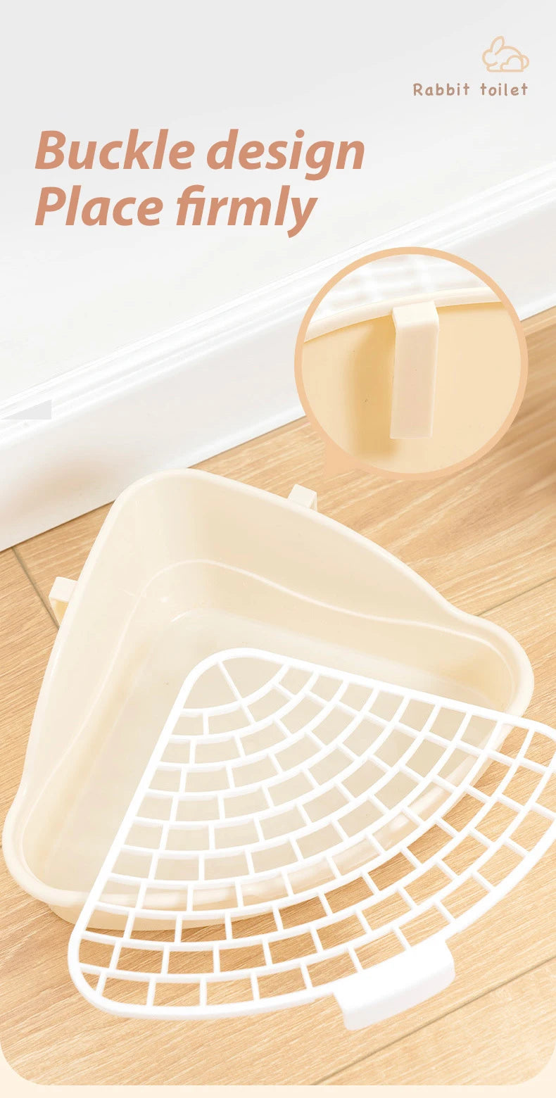 Corner Rabbit Litter Pan – Small Animal Potty Trainer for Bunnies, Ferrets, Hamsters, Guinea Pigs & More