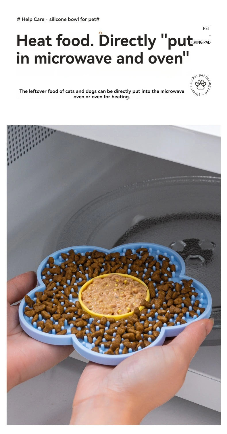 🌼 Pet Supplies Cat & Dog Licking Pad – Pentagram & Sunflower Silicone Slow Feeder Mat