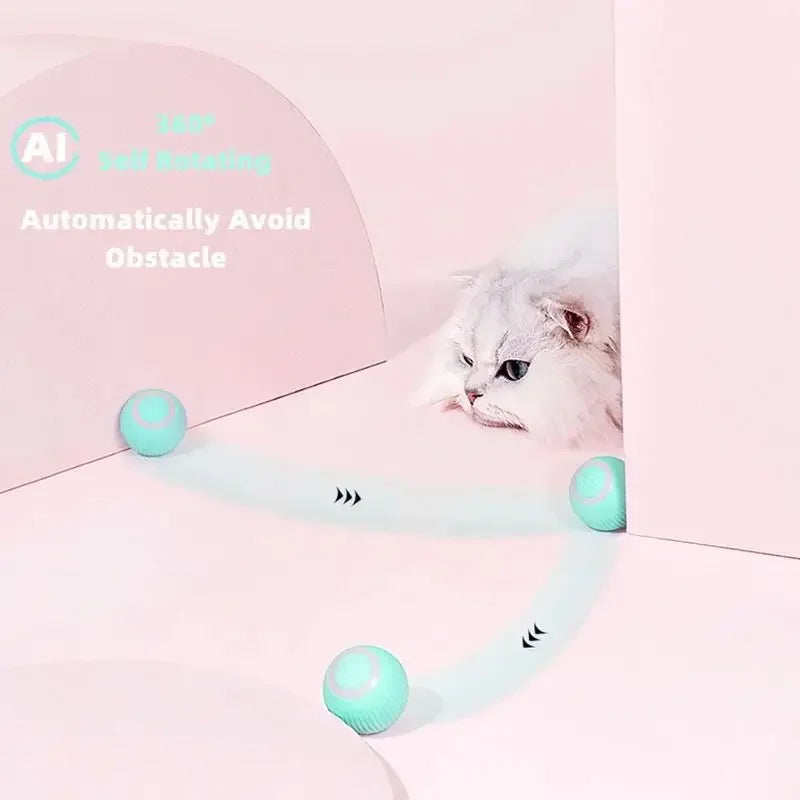 Smart Rolling Cat Ball – Rechargeable Interactive Motion Toy for Indoor Cats