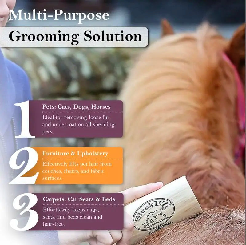 SleekEZ Horse (Dog) Shedding & Grooming Brush – All Hair Types