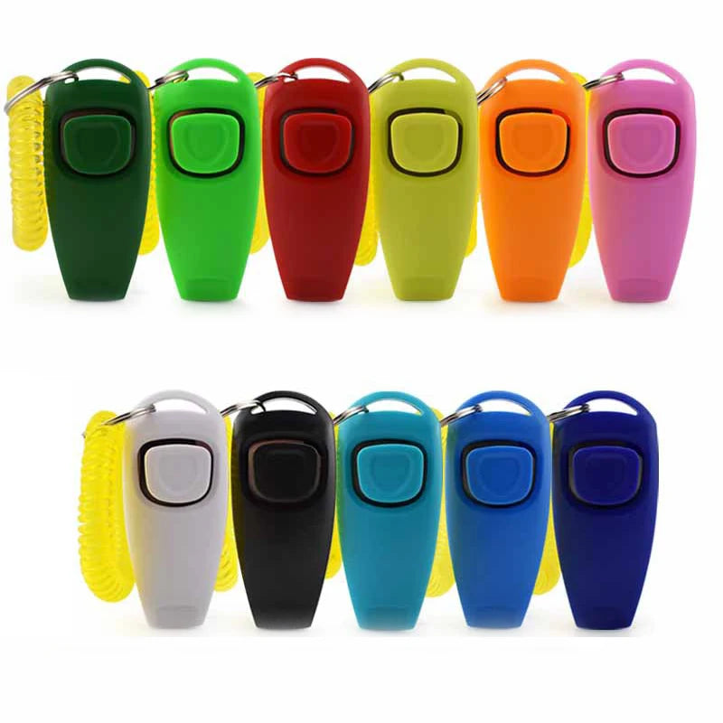 2-in-1 Pet Clicker & Dog Training Whistle with Key Ring – Obedience Training Tool for Dogs & Cats