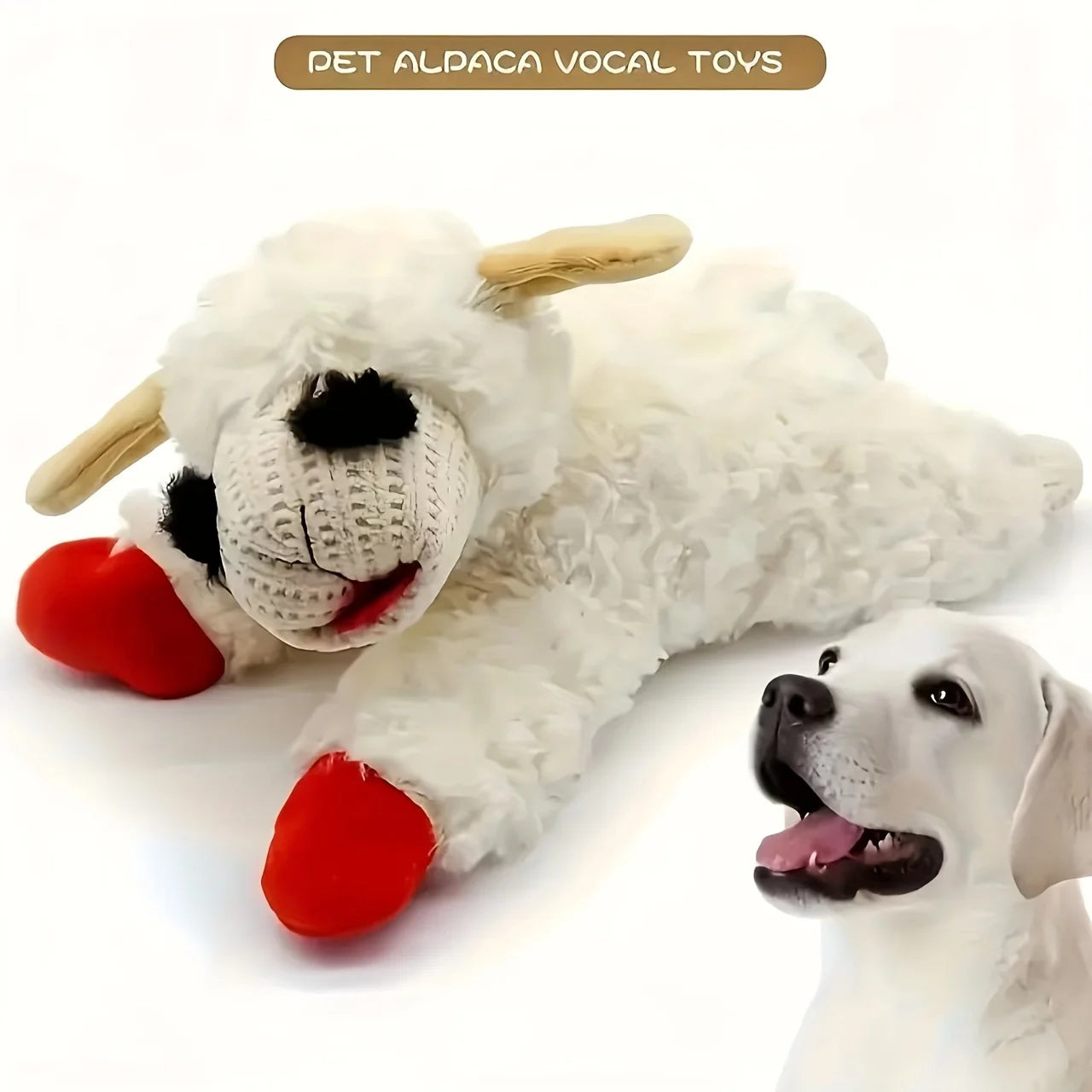 🐑 Adorable Lamb Plush Toy – Squeaky Sounding Doll for Dogs & Cats 🧸🎵