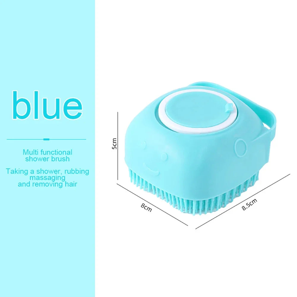 Soft Silicone Pet Bath Massage Brush – Multifunctional Grooming Tool for Dogs & Cats
