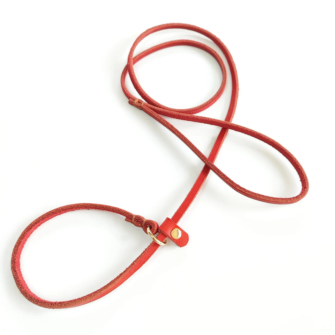 🐶 Soft Slim Genuine Leather Dog Slip Lead – No-Pull Training Control Leash for Small Dogs