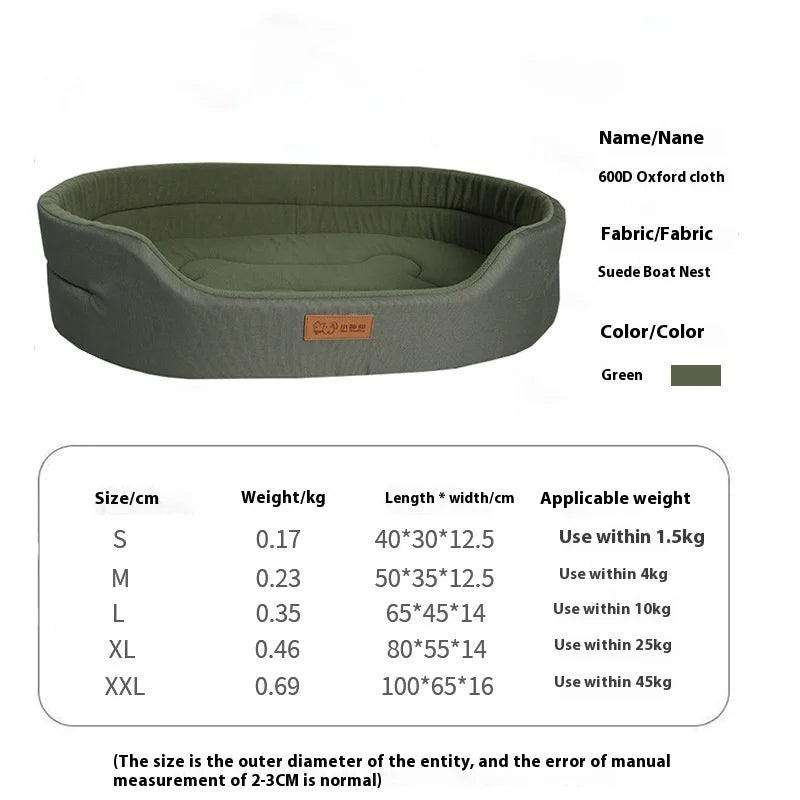 Square Waterproof Dog Bed for Large Dogs – Washable Custom Pet Sofa with Removable Inner Pad