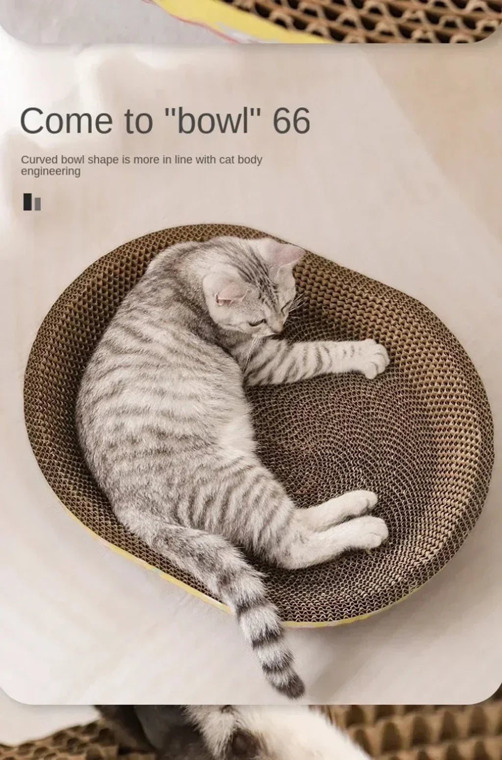 🐱 Oval Cat Scratching Board – Furniture Protector & Cozy Cat Nest