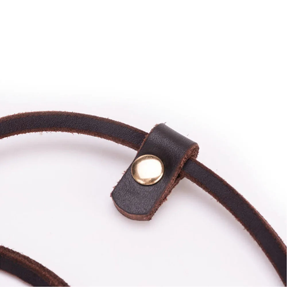🐶 Soft Slim Genuine Leather Dog Slip Lead – No-Pull Training Control Leash for Small Dogs