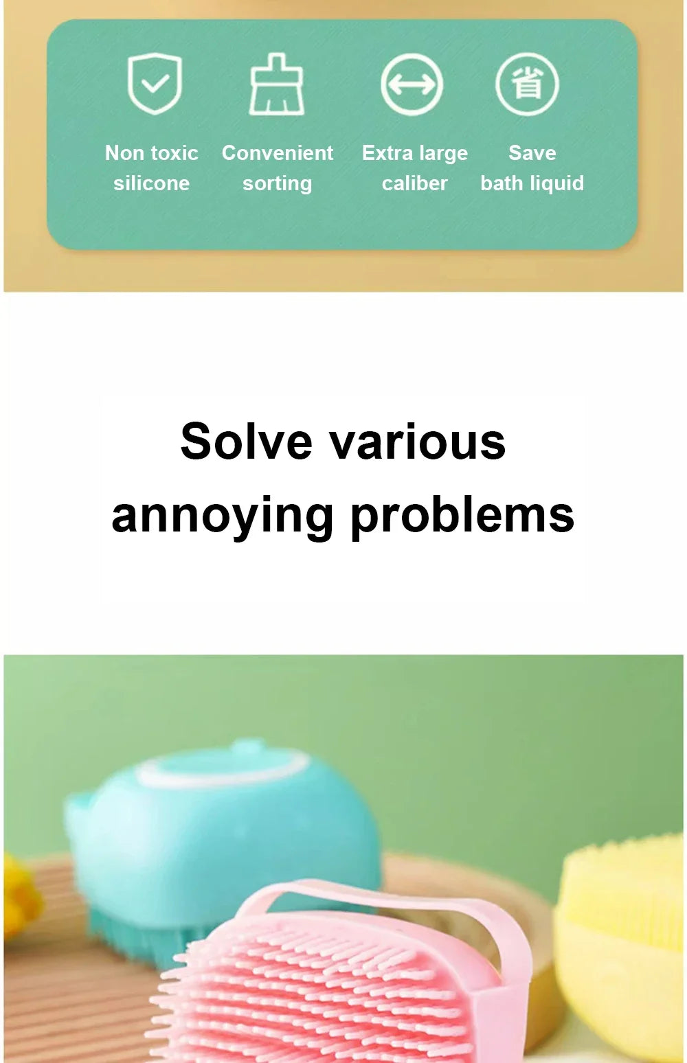 Soft Silicone Pet Bath Massage Brush – Multifunctional Grooming Tool for Dogs & Cats