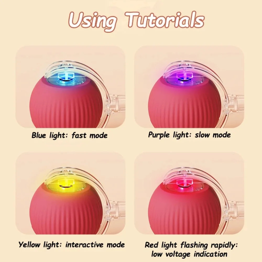 Smart Rolling Cat Toy – Rechargeable Ball with Faux Tail & Mouse Simulation