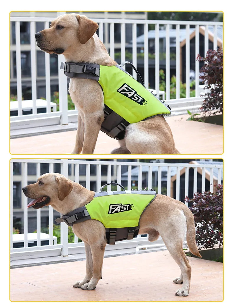 🛟 Pet Swimming Life Jacket – Reflective Adjustable Safety Vest for Dogs (Summer Surf & Pool Use)