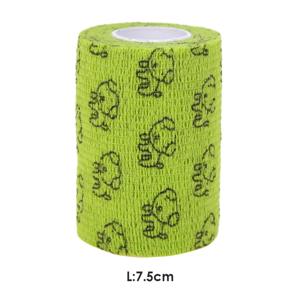 Rose Red Heart Pet Medical Bandage – Elastic First Aid Wrap for Dogs & Cats | Non-Woven Self-Adhesive Vet Tape