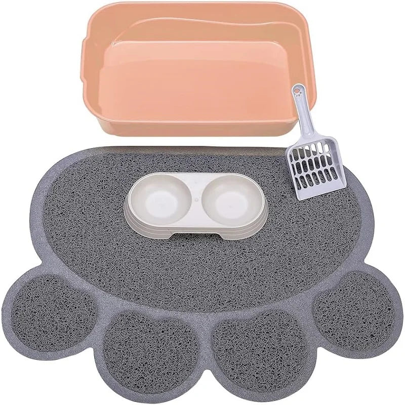Waterproof Cat Litter Mat – Nonslip Washable Pet Litter Box Mat for Cats