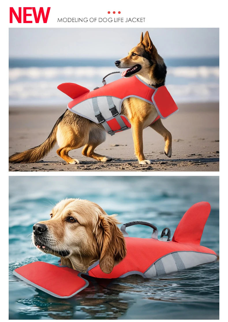 Dog Life Jacket – Safety Shark Fin Vest for Swimming 🦈🐶