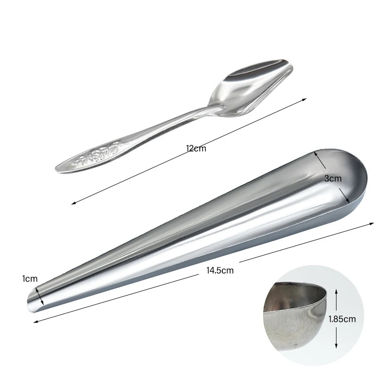 🐦 Stainless Steel Bird Feeding Spoon – Pet Bird & Parrot Cage Feeder Tool