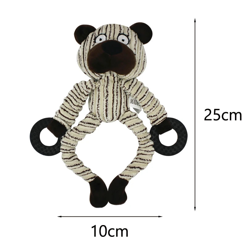 Animal Plush Squeaky Dog Toy – Cute Chew for Small Dogs 🐾🧸