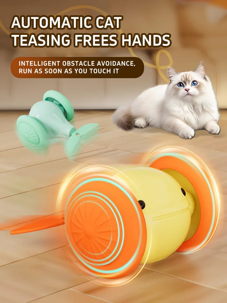 Interactive Electric Whale Cat Toy – Automatic Teaser Car with Obstacle Avoidance for Kittens