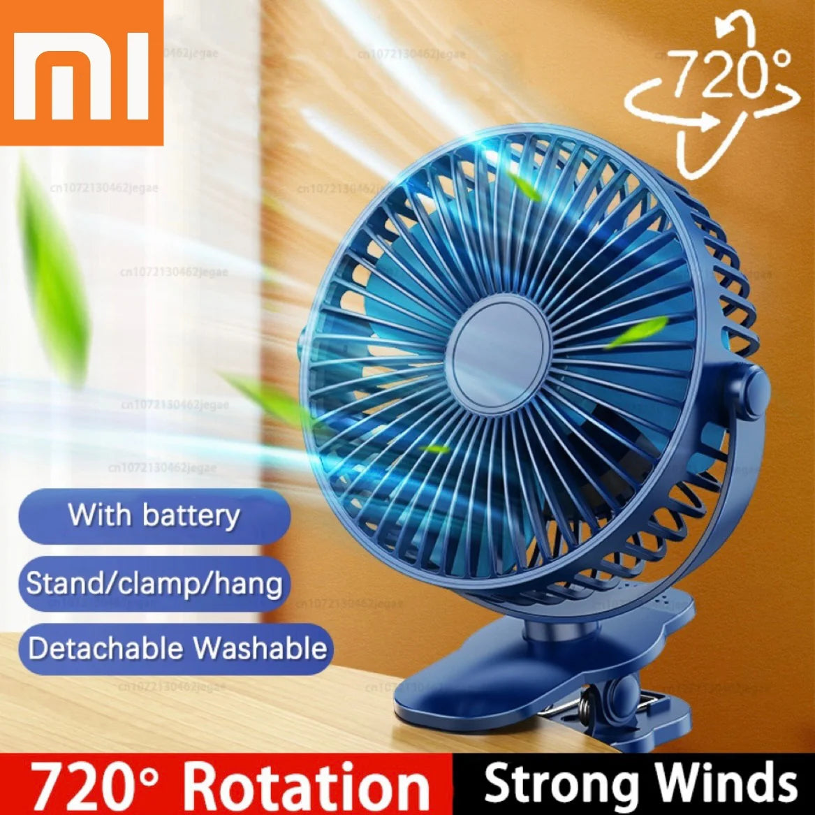 🌀 Xiaomi USB Handheld Clip Fan – Portable Rechargeable Mini Fan for Students & Travel