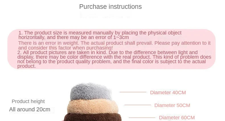 Home Plush Pet Nest – Warm Detachable & Washable Round Cat & Dog Bed