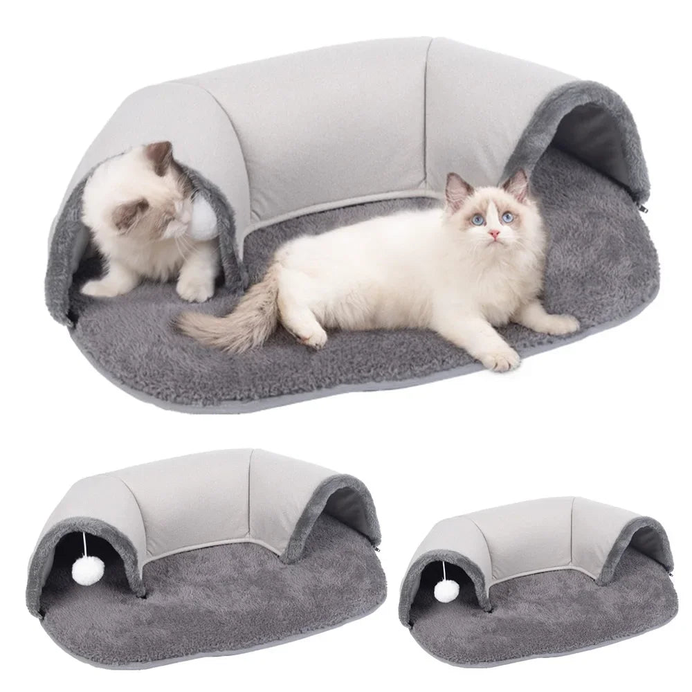 Ellipses Pet Cat Tunnel – Dual Use Interactive Play Toy & Cat Bed Nest