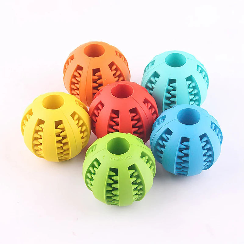 Rubber Dog Ball Toy – Interactive Chew & Treat Dispenser 🐾⚽
