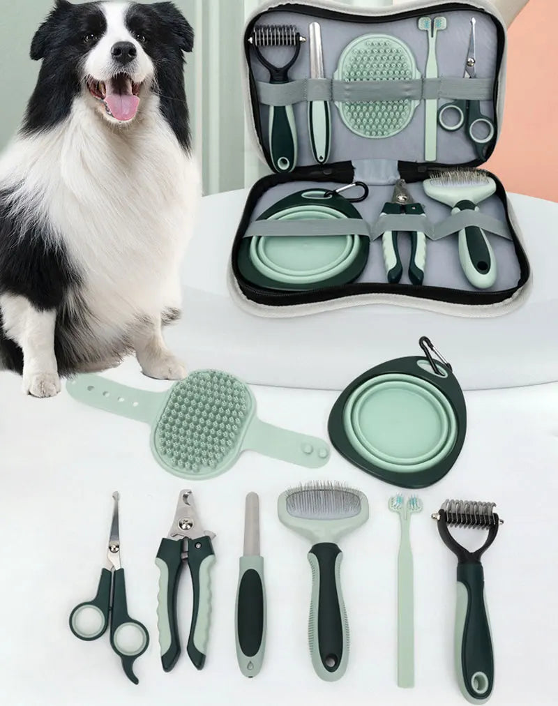 🐾 8-in-1 Dog & Cat Grooming Comb Set – All-in-One Pet Cleaning & Hair Removal Brush Kit