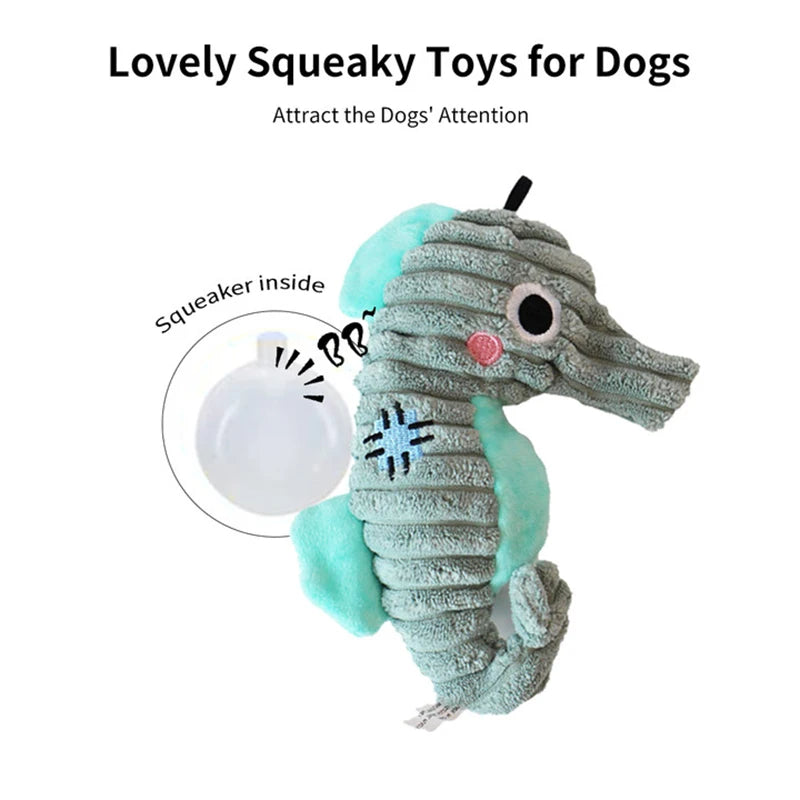 🐶 Plush Toys for Small Dogs – Squeaky Soft Ocean Series