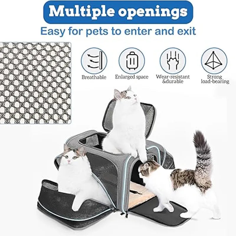 Pet Carrier Backpack – Portable Foldable Cat & Dog Travel Bag, Breathable Pet Transport Carrier for Outdoor Trips