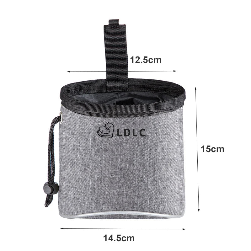 Dog Treat Training Pouch with Built-in Poop Bag Dispenser – Outdoor Pet Training Bag for Toys, Kibble & Treats