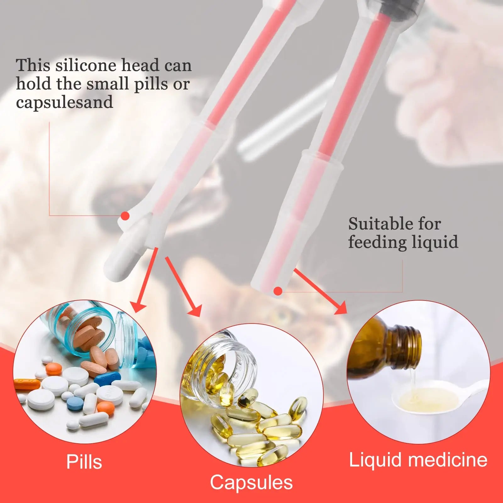 Silicone Pet Medicine Feeder – Tablet & Liquid Dispenser for Dogs & Cats