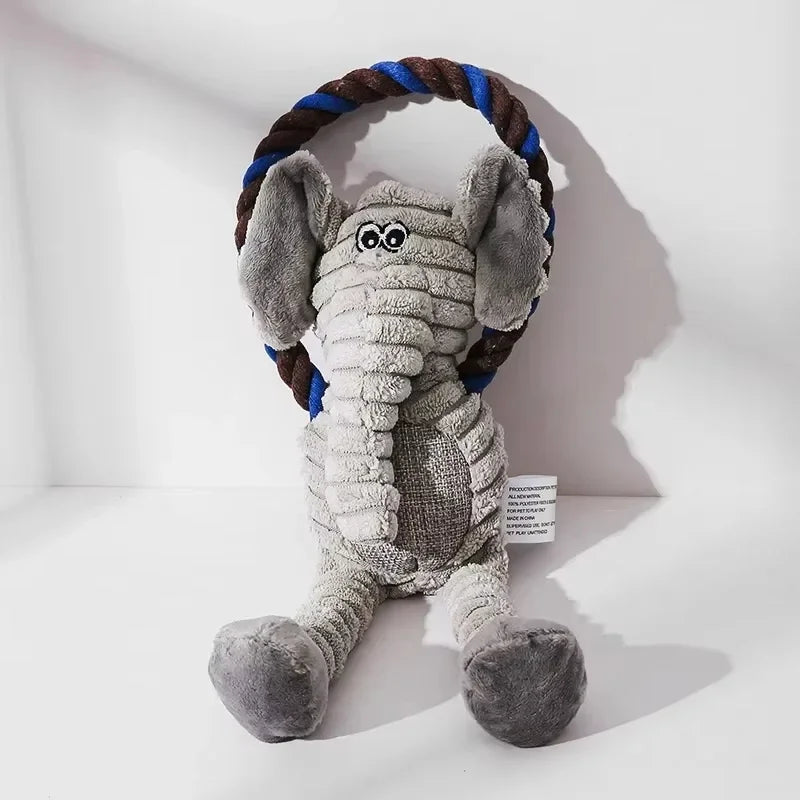 Plush Animal Squeaky Dog Toy – Bite-Resistant Chew & Play 🐾🧸