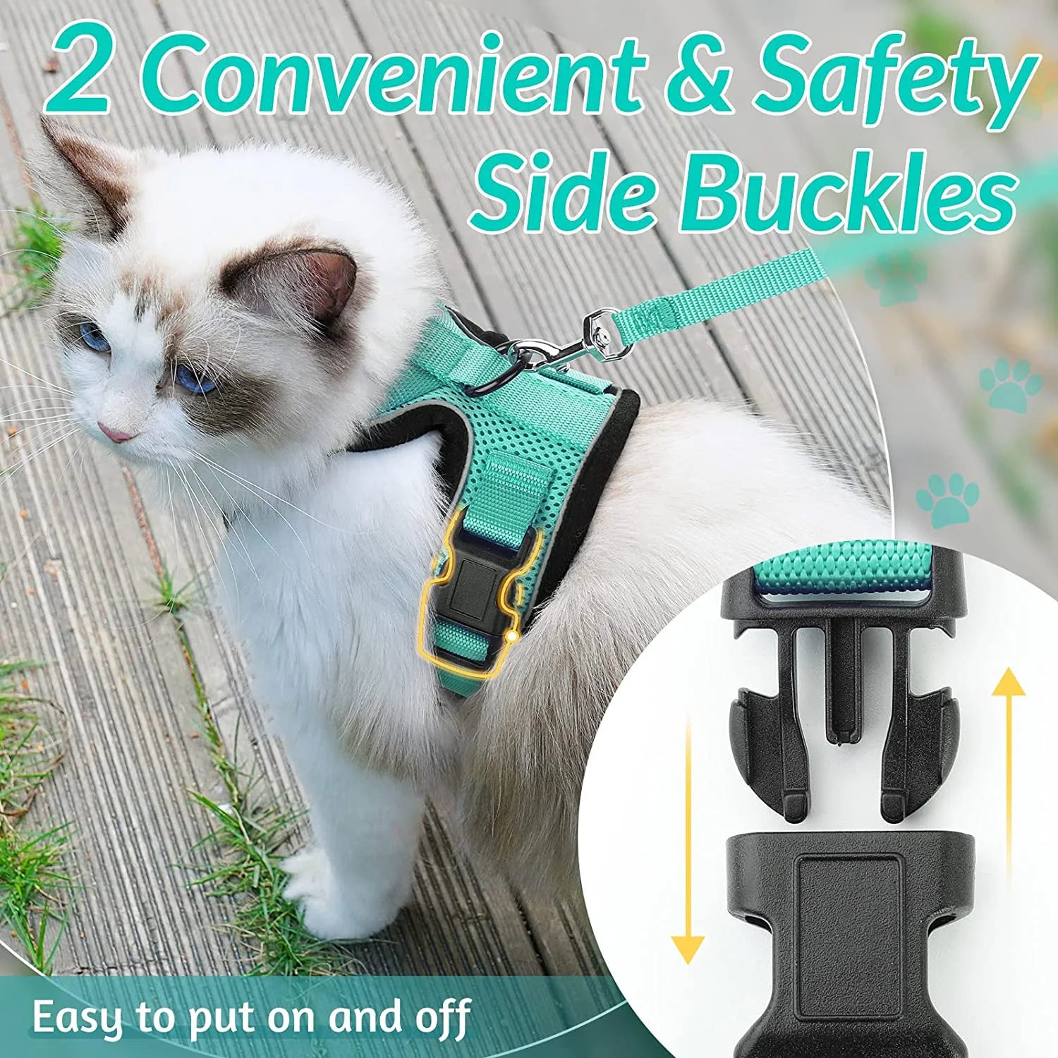 Cat Harness and Leash – Escape-Proof Soft Adjustable Vest with Easy Control