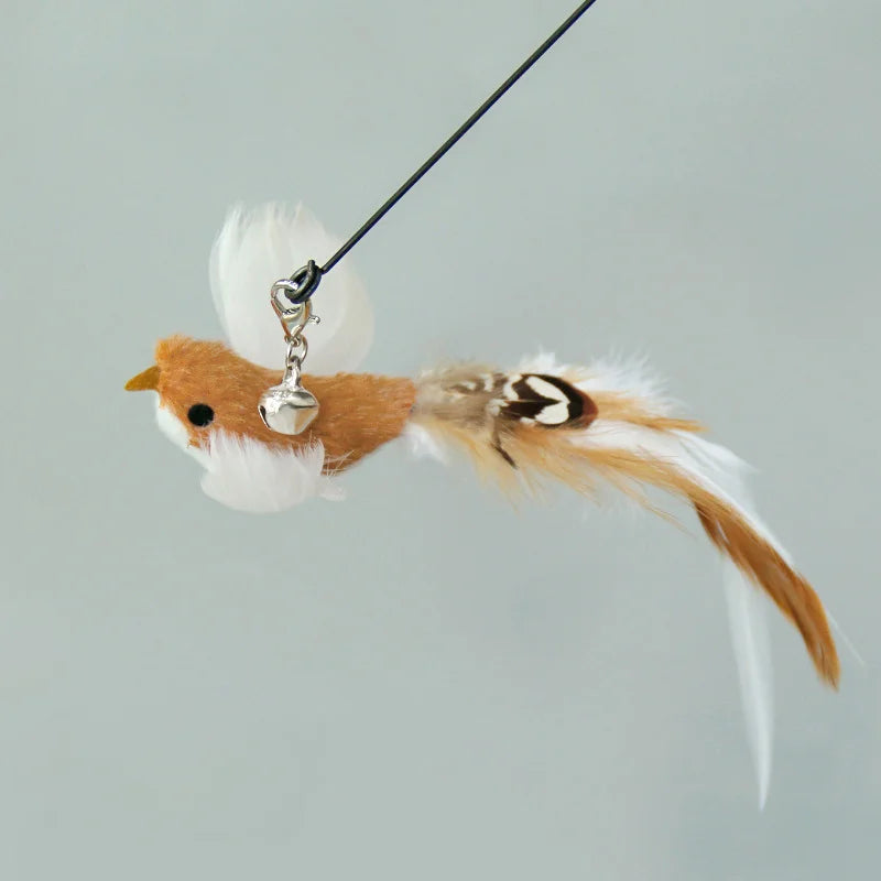 Hands-Free Bird & Feather Cat Wand – Suction Cup Interactive Toy with Bell