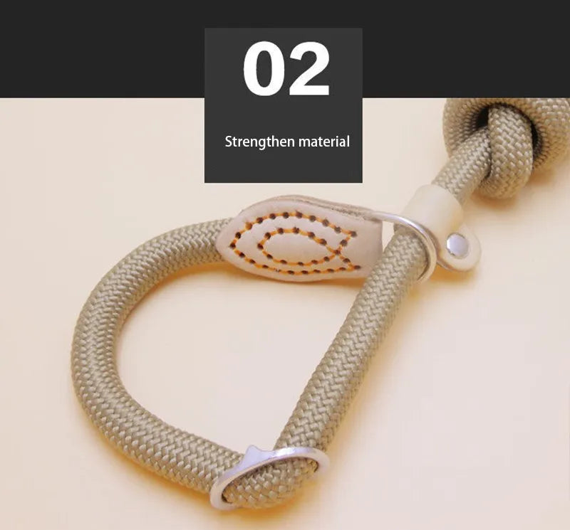 Heavy Duty Slip Rope Dog Leash – Braided Adjustable Training Lead with Loop Collar for Medium & Large Dogs