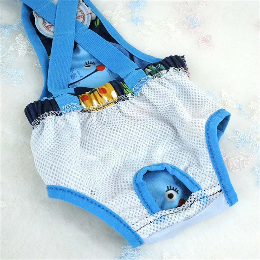 Cartoon Print Female Dog Diaper Shorts – Cute Puppy Physiological Pants