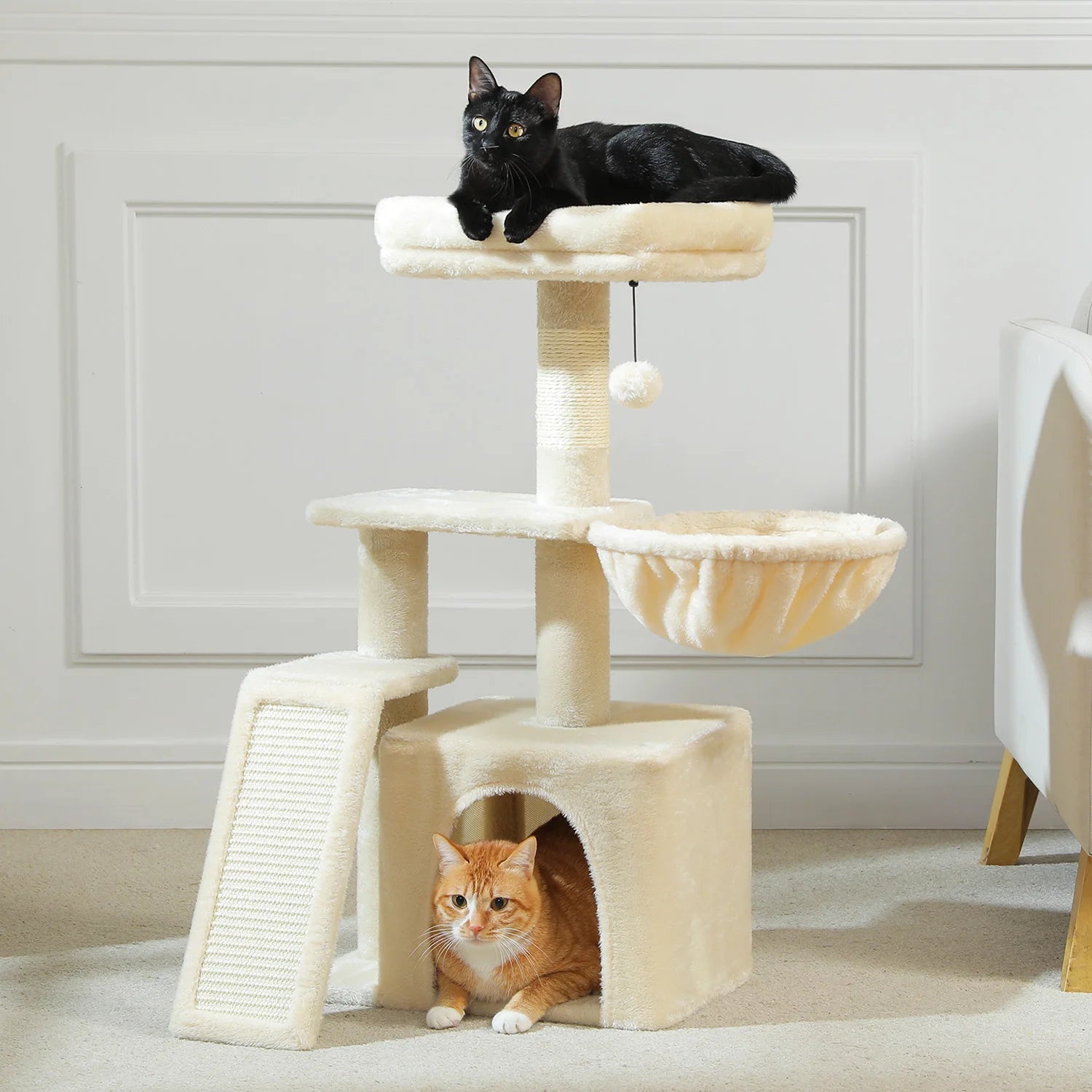 Cat Tree Tower – Scratching Posts, Hammock & Perch