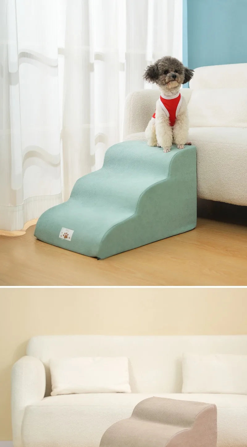 Pet Ramp Stairs – 2/3 Step Dog & Cat Ladder with Washable Cover