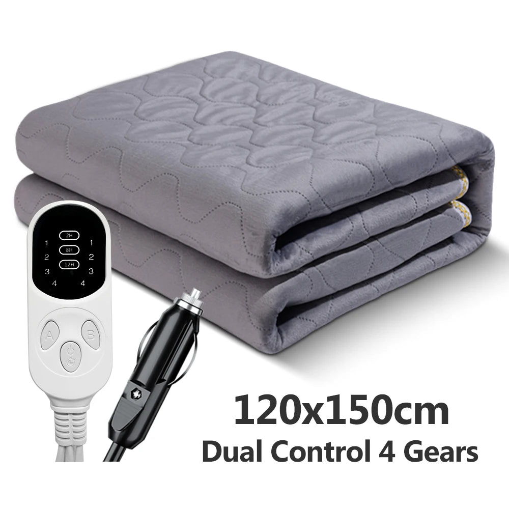 12V Electric Heated Car Blanket – 9 Heat Levels, Soft Travel Throw for Camping, Road Trips & Outdoor Use (Multiple Sizes)